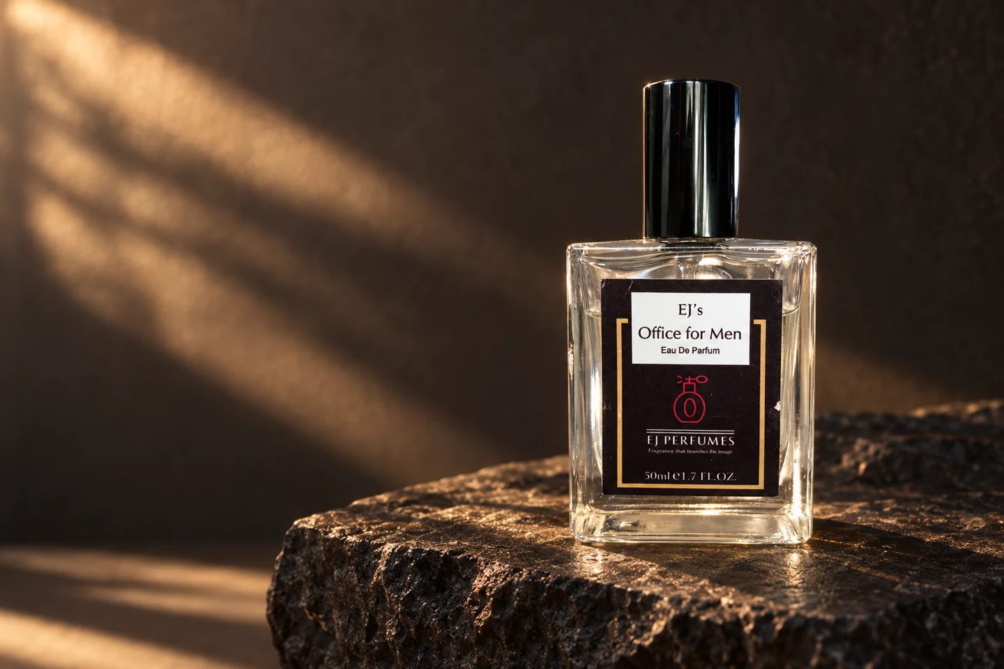 Editorial portrait of the EJ Office for Men fragrance